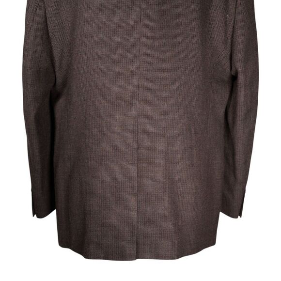 Chaps Ralph Lauren Mens Blazer Dark Brown Check 100% Wool Jacket Sport Coat 44R - Picture 9 of 9